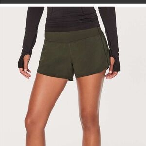 Lululemon Speed Up Short Size 6 Dark Olive 4” Inseam